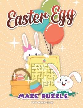 Paperback Easter Egg Maze Puzzle: Maze Book for Kids 4-6 [Large Print] Book