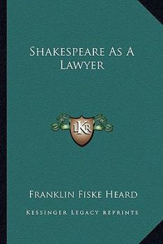 Paperback Shakespeare As A Lawyer Book