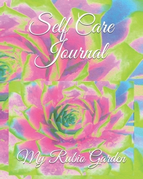 Paperback Self Care Journal: Lime Green and Pink Succulent Sedum Rosette Book