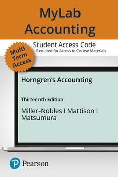 Printed Access Code Mylab Accounting with Pearson Etext -- Access Card -- For Horngren's Accounting Book