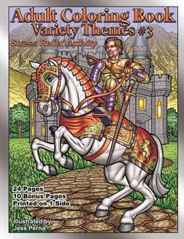 Paperback Adult Coloring Book Variety Themes #3: Stress Relief Activity Book