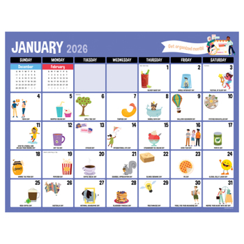 Cal 2026- Every Day's a Holiday Large Desk Pad Monthly Blotter