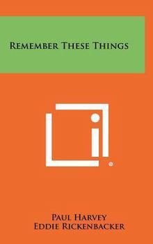 Hardcover Remember These Things Book