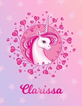 Paperback Clarissa: Clarissa Magical Unicorn Horse Large Blank Pre-K Primary Draw & Write Storybook Paper - Personalized Letter C Initial Book