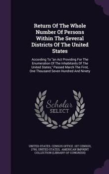 Hardcover Return Of The Whole Number Of Persons Within The Several Districts Of The United States: According To "an Act Providing For The Enumeration Of The Inh Book