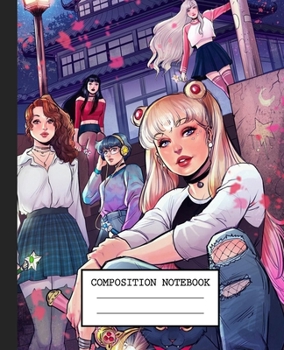 Notebook: Anime Japan Sailor Moon Soft Glossy Cover Graph Paper Pages Book 7.5 x 9.25 Inches 110 Pages