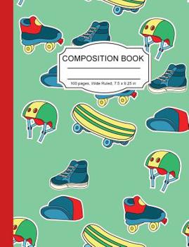 Paperback Composition Book: Boys Sports Football Skateboard Shoes Wide Ruled Paper Lined Notebook Journal for Teens Kids Students Back to School 7 Book