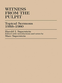 Paperback Witness from the Pulpit: Topical Sermons, 1933-1980 Book