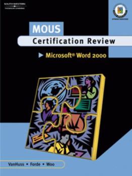Paperback MOUS Certification Review, Microsoft Word 2000 [With CDROM] Book