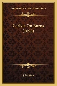 Paperback Carlyle On Burns (1898) Book