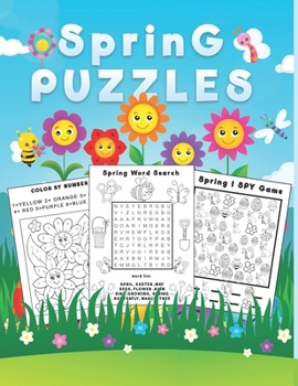 Paperback spring puzzles: A Fun Seasonal Puzzle Activity Book for Kids, Children's Spring Gift or Present for Kids ages 4-8 Book