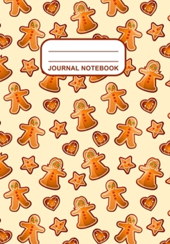 Paperback Journal Notebook: Journal, Notebook, Or Diary - Christmas Ginger Cookies Pattern Cover Design - 120 Blank Lined Pages - 7" X 10" - Gloss Book