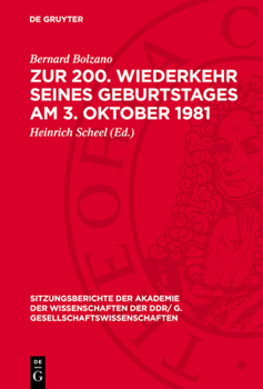 Hardcover Zur 200. Wiederkehr Seines Geburtstages Am 3. Oktober 1981: Dem Wirken Eduard Winters Gewidmet [German] Book