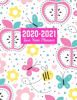 Paperback 2020-2021 Two Year Planner: Cute Daily Weekly Monthly 2020-2021 Planner Organizer, Agenda, Schedule and To Do List Journal - Art Cover 00023189 Book