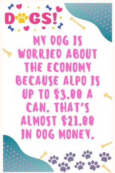 My dog is worried about the economy because Alpo is up to $3.00 a can, That’s almost $21.00 in dog money: Journal Notebook for Dog Lover  6' x 9', 100  Lined pages