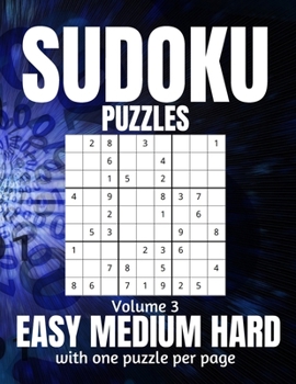 Paperback Sudoku Puzzles Easy Medium Hard: Large Print Sudoku Puzzles for Adults and Seniors with Solutions Vol 3 [Large Print] Book