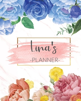 Paperback Lina's Planner: Monthly Planner 3 Years January - December 2020-2022 - Monthly View - Calendar Views Floral Cover - Sunday start Book