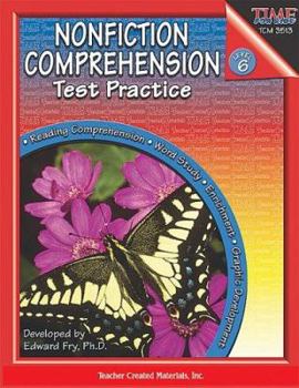 Paperback Nonfiction Comprehension Test Practice, Level 6 Book