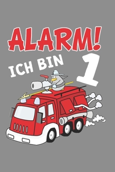 Notizbuch A5 (6X9zoll) Kariert 120 Seiten: Kinder Feuerwehrauto T-Shirt 1. Geburtstag Jungen 1 Jahre (German Edition)