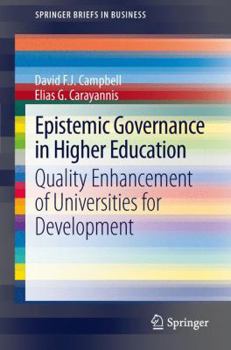 Paperback Epistemic Governance in Higher Education: Quality Enhancement of Universities for Development Book