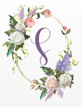 S: White Pink Floral 3-Year Monthly Calendar 2020-2022 (White Pink Floral Alphabet Series - Letter S)