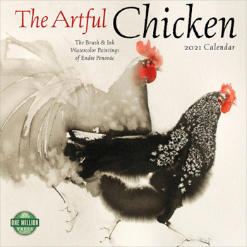 The Artful Chicken 2021 Wall Calendar: Brush & Ink Watercolor Paintings