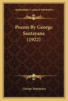 Paperback Poems By George Santayana (1922) Book