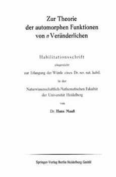 Paperback Zur Theorie Der Automorphen Funktionen Von N Veränderlichen [German] Book