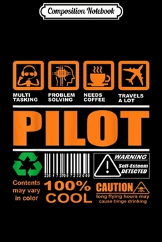 Composition Notebook: Funny Caution Flying Pilot Gift For Aviation Lover  Journal/Notebook Blank Lined Ruled 6x9 100 Pages