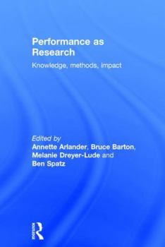 Hardcover Performance as Research: Knowledge, Methods, Impact Book