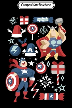 Composition Notebook: Marvel Thor Captain America Holiday Mashup Christmas Premium  Journal/Notebook Blank Lined Ruled 6x9 100 Pages