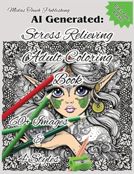 Paperback AI Generated FANTASY: Stress Relieving Adult Coloring Book: AI Coloring Book of Wizards, Elves, Dragons & More Book