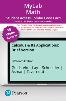 Printed Access Code Mylab Math with Pearson Etext -- 18-Week Combo Access Card -- For Brief Calculus & Its Applications Book