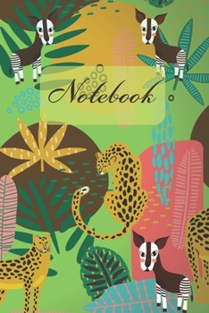 Paperback Notebook: Okapis And Leopards In The Jungle - Diary / Notes / Track / Log / Journal, Book Gifts For Women Men Kids Teens Girls B Book