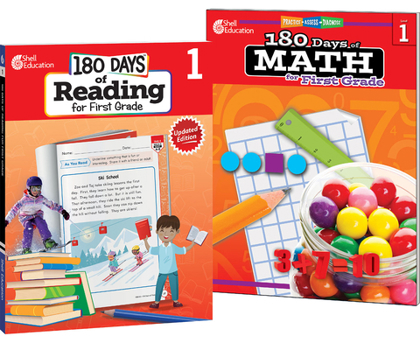 Hardcover 180 Days Reading & Math Grade 1: 2-Book Set Book