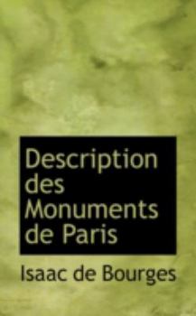 Paperback Description Des Monuments de Paris Book