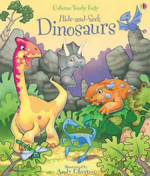 Hardcover Hide-And-Seek Dinosaurs. Illustrated by Andy Elkerton Book