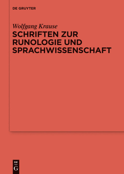 Hardcover Schriften Zur Runologie Und Sprachwissenschaft [German] Book