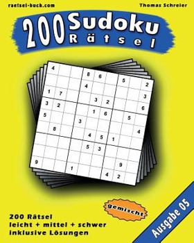 Paperback 200 gemischte Zahlen-Sudoku 05: 200 gemischte 9x9 Sudoku mit Lösungen, Ausgabe 05 [German] Book