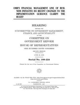 Paperback OMB's financial management line of business initiative, do recent changes to the implementation guidance clarify the rules? Book