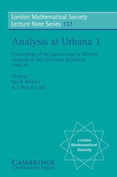 Paperback Analysis at Urbana: Volume 1, Analysis in Function Spaces Book