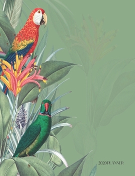 Paperback 2020 Planner: Monthly calendar planner with federal holidays and inspirational quotes, parrots Book