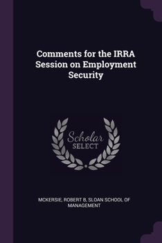 Paperback Comments for the IRRA Session on Employment Security Book