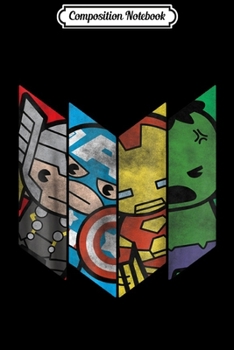 Composition Notebook: Marvel The Avengers Kawaii Chevron Graphic  Journal/Notebook Blank Lined Ruled 6x9 100 Pages