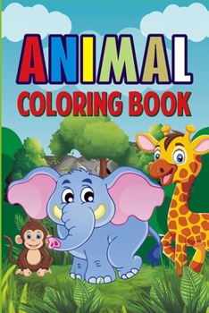 Paperback Animal Coloring Book: ages 3-8 Book