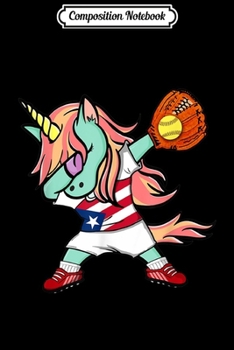 Composition Notebook: Dabbing Unicorn Softball Puerto Rico Jersey Sport  Journal/Notebook Blank Lined Ruled 6x9 100 Pages