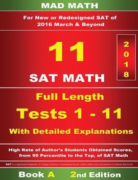 Paperback Book A Redesigned SAT Math Tests 1-11 Book