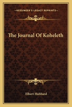 Paperback The Journal Of Koheleth Book