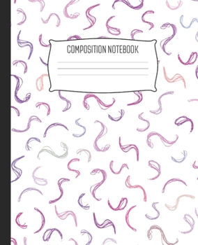 Paperback Composition Notebook: Wide Ruled Abstract Doodles Fuchsia Squiggles Pattern Notebook Lined School Journal - 100 Pages - 7.5" x 9.25" - Child Book