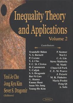 Hardcover Inequality Theory and Applicationsvolume 2 Book